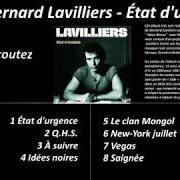 Il testo IDÉES NOIRES di BERNARD LAVILLIERS è presente anche nell'album Etat d'urgence (1999)