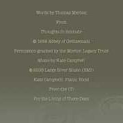 Il testo PRAYER OF THOMAS MERTON di KATE CAMPBELL è presente anche nell'album For the living of these days (2006)