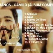 Il testo MAREADO di CAMILO è presente anche nell'album Mis manos (2021)